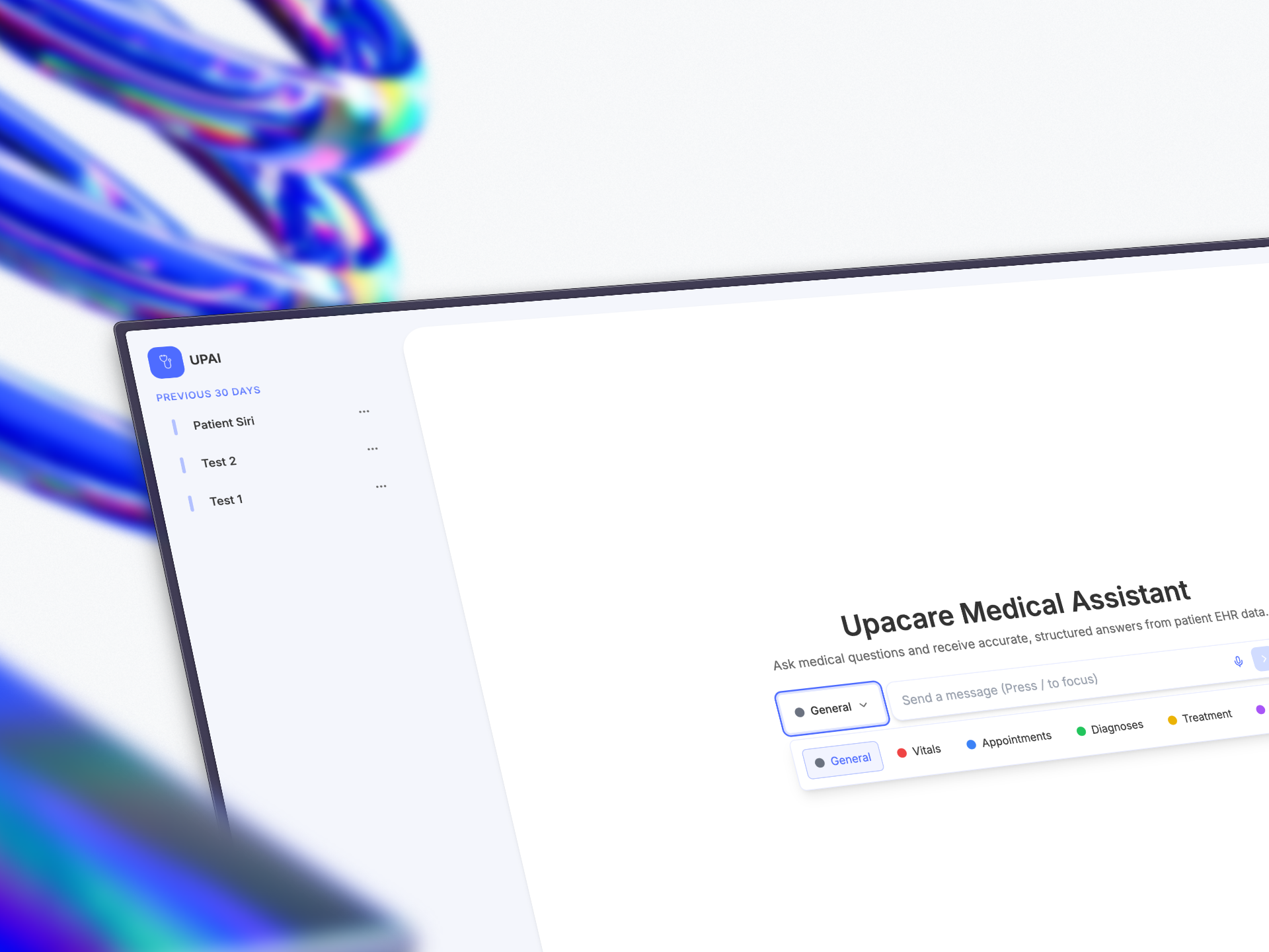 Detailed screenshot of Context-aware Data-Driven Medical Assistant project showing the interface and key features